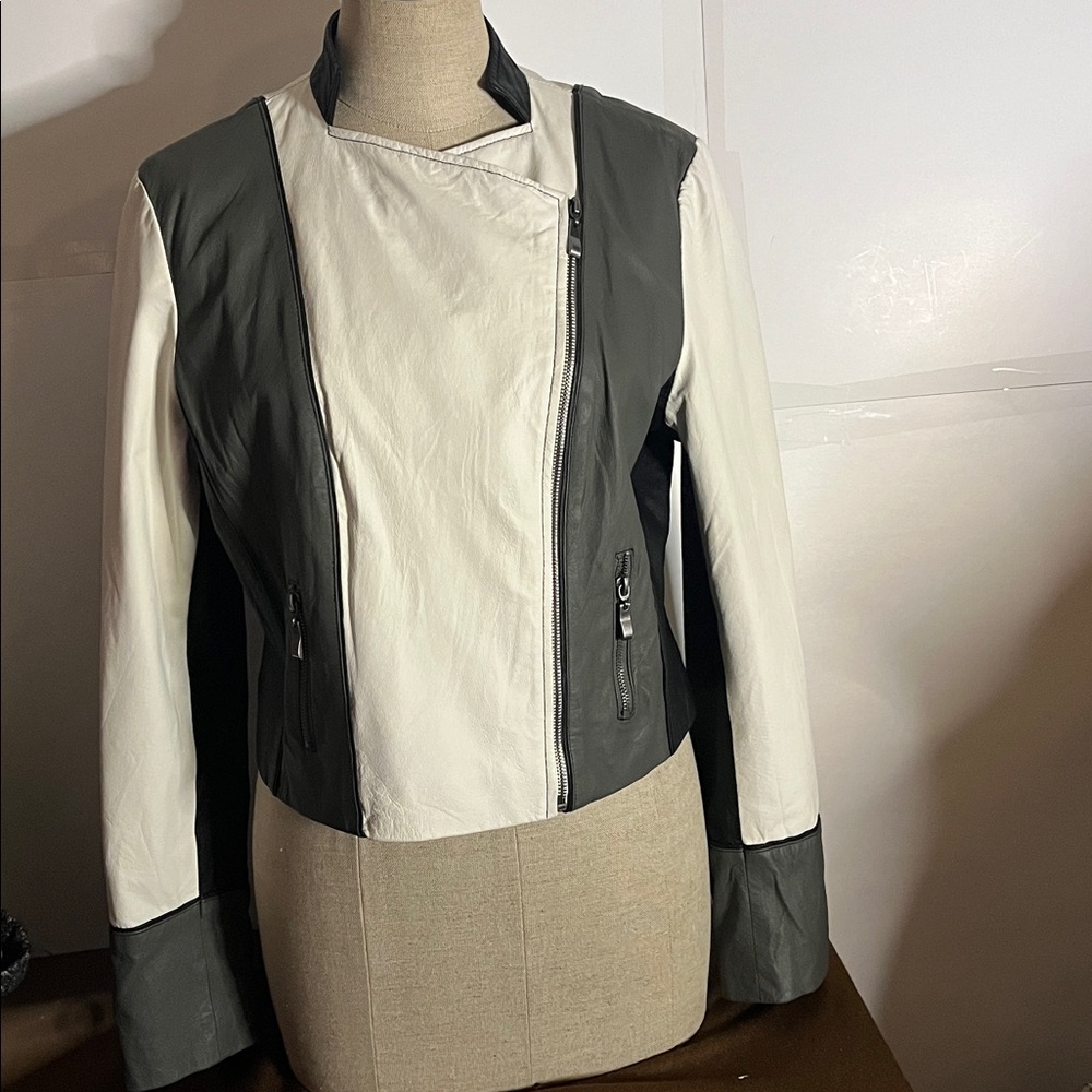 😄São Paulo soft leather jacket zipper pockets medium